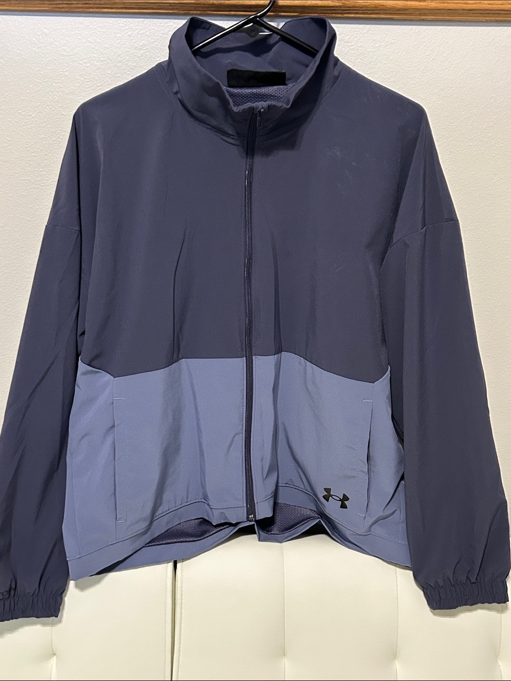 Under Armour Two-Tone Zip Jacket in Slate and Periwinkle